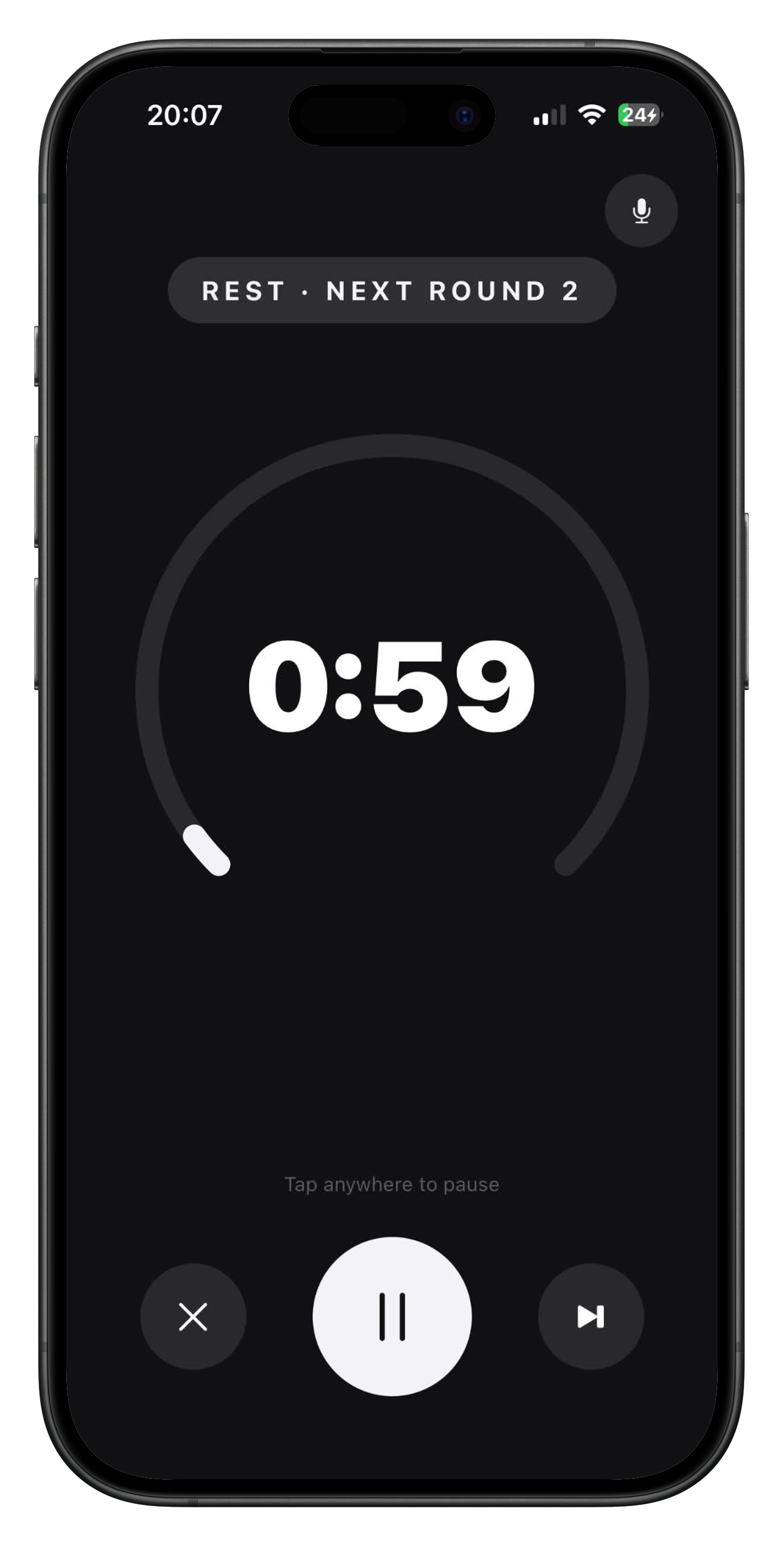 Rest screen in slate
